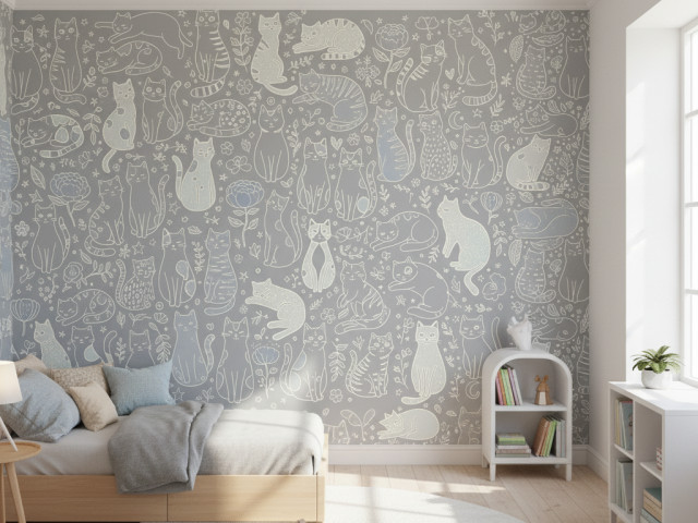 Happy Cats Warm Grey