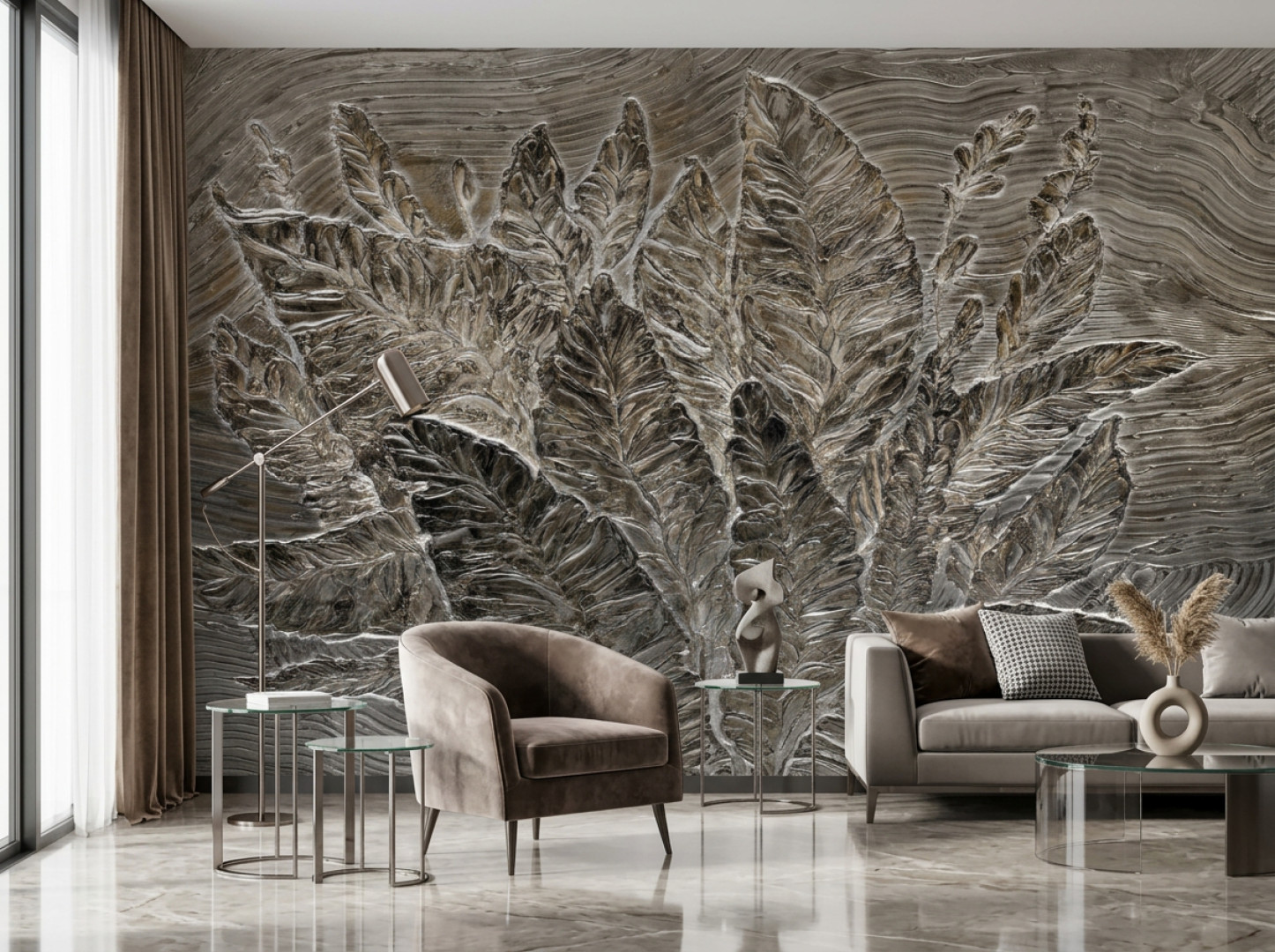 Tapeta Leaf Relief 3