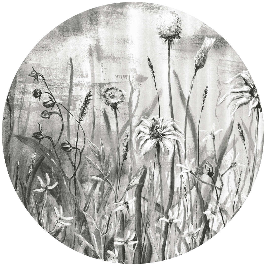 Tapeta Koło Cold Flowers
