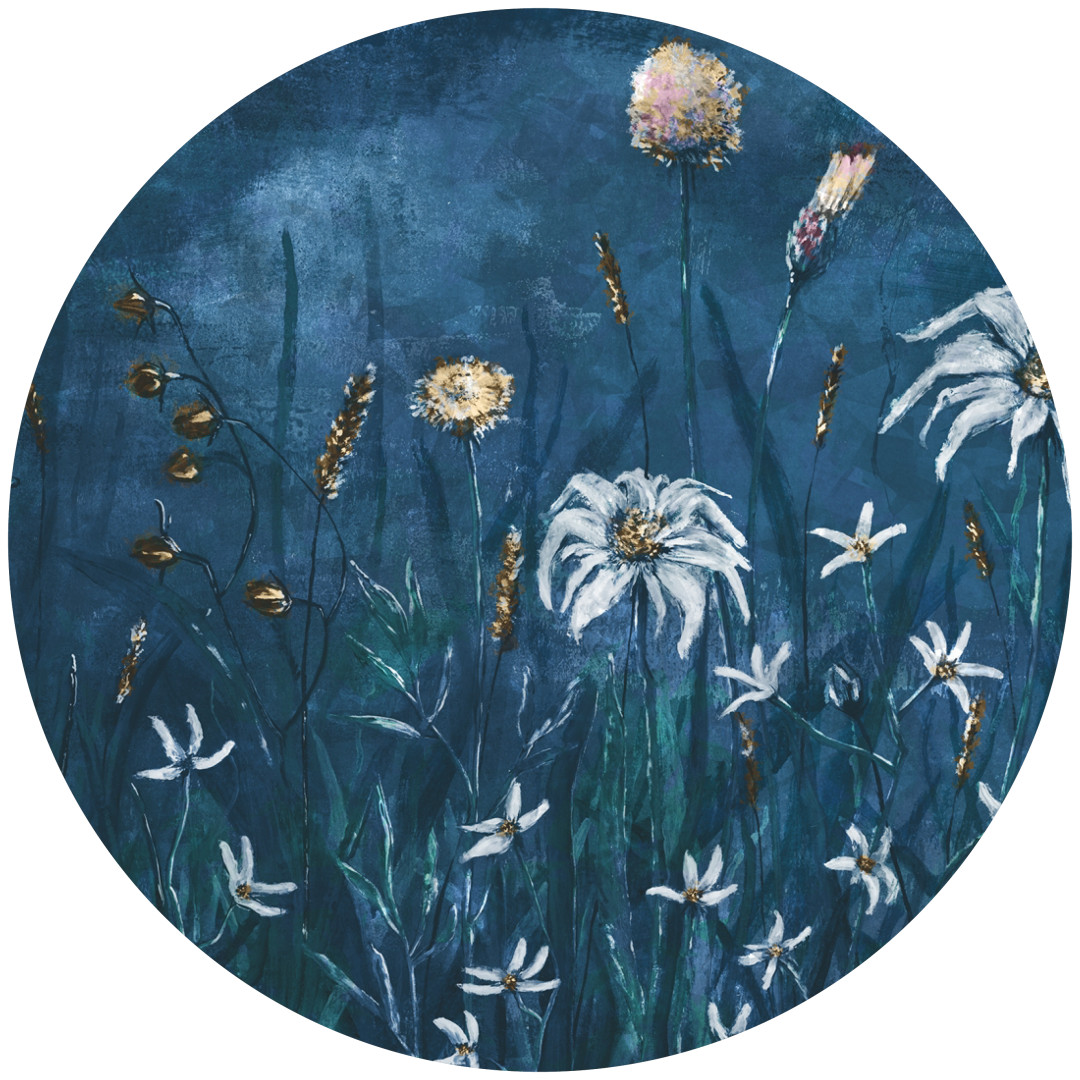 Tapeta Koło Cold Flowers 3